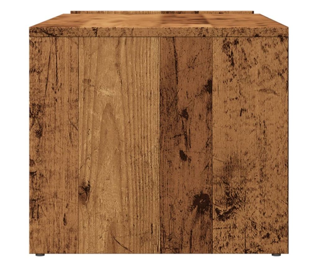 antik fa színű szerelt fa dohányzóasztal 90 x 45 x 35 cm - 5