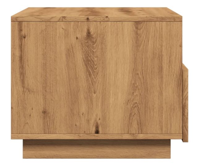 kézműves tölgyszínű dohányzóasztal LED-lámpákkal 50x49x40 cm