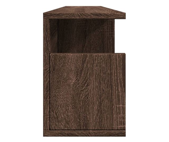 barna tölgy színű szerelt fa fali szekrény 100 x 20 x 30 cm