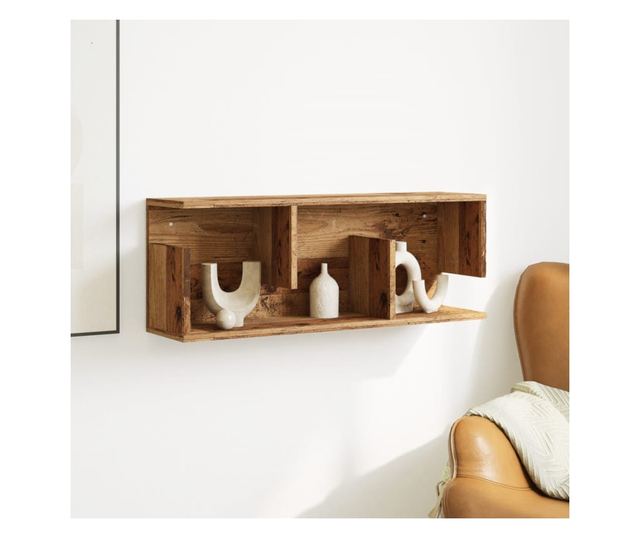 antik fa színű szerelt fa faliszekrény 80 x 20 x 30 cm