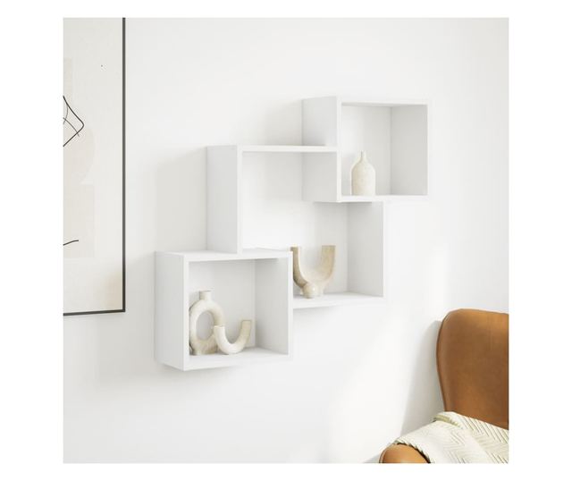 fehér szerelt fa faliszekrény 78 x 18 x 71 cm