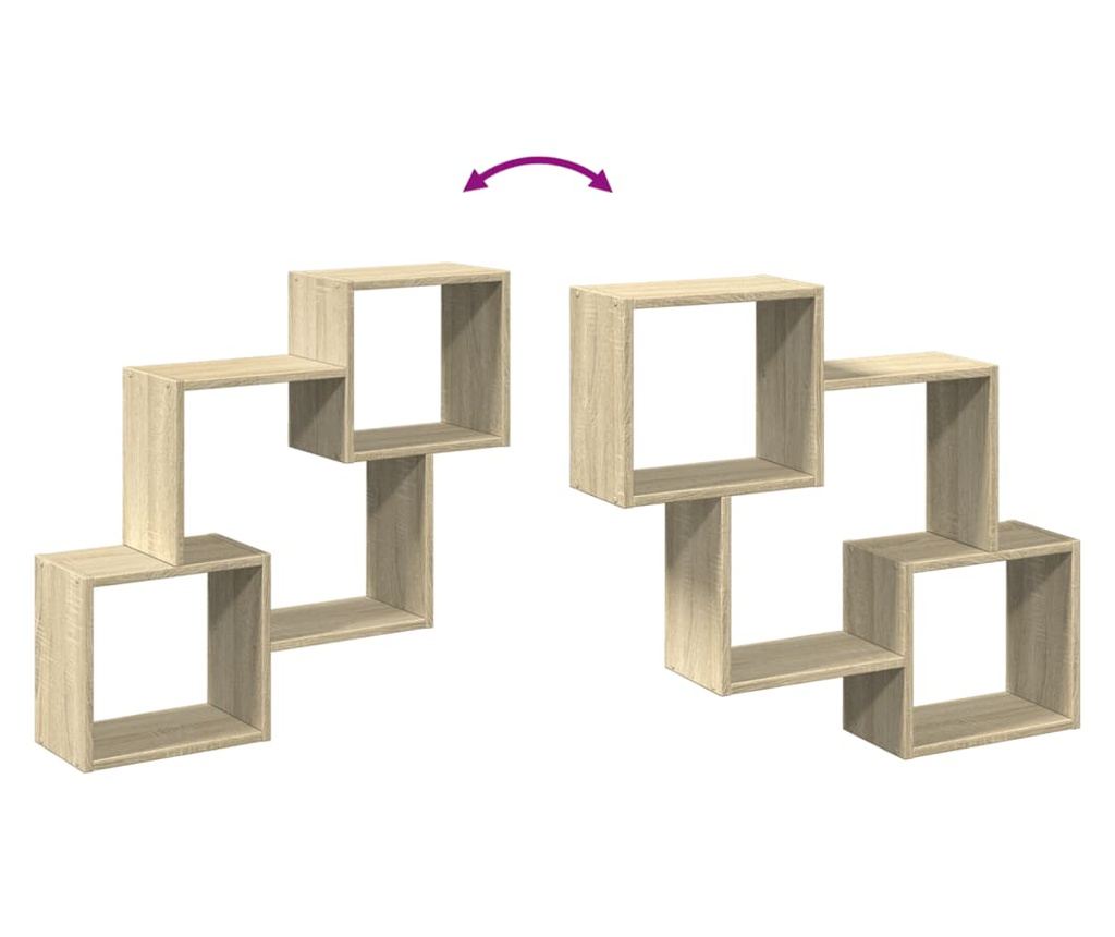 sonoma tölgy színű szerelt fa faliszekrény 78 x 18 x 71 cm - 7