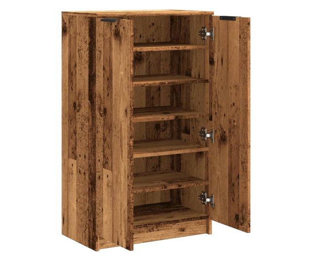 antik fa színű szerelt fa cipőszekrény 59 x 35 x 100,5 cm