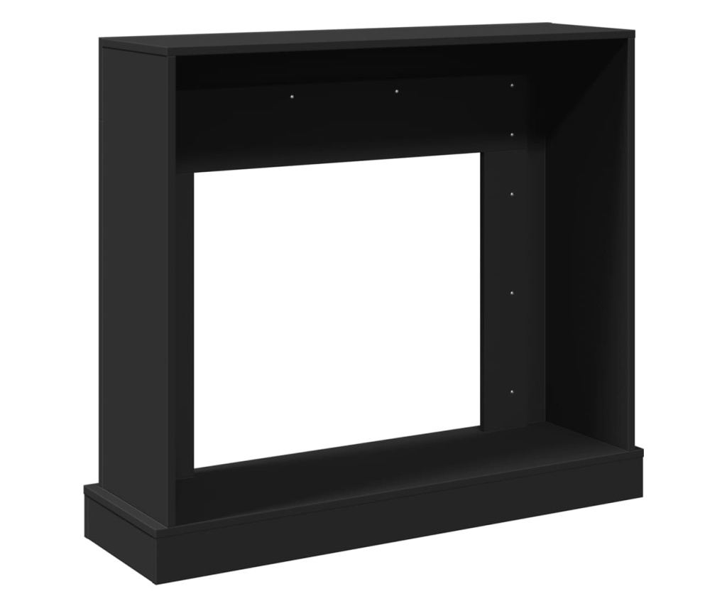 fekete szerelt fa kandallóburkolat 100 x 30 x 87,5 cm - 6