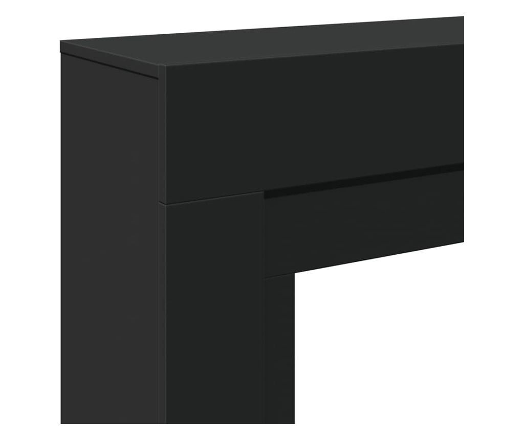 fekete szerelt fa kandallóburkolat 100 x 30 x 87,5 cm - 7