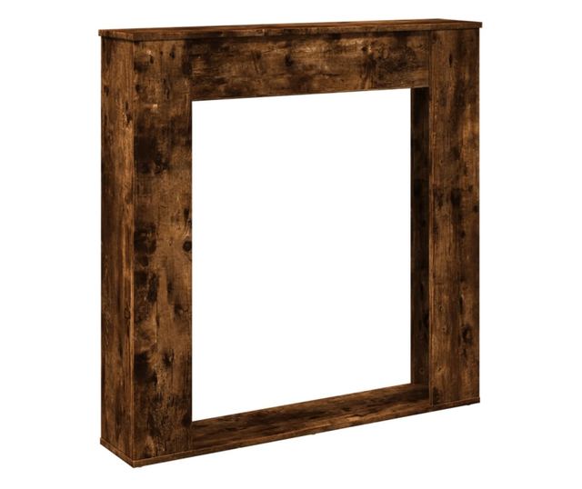 füstös tölgy színű szerelt fa kandallóburkolat 100x20x100 cm