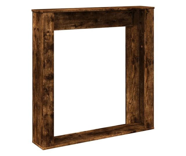 füstös tölgy színű szerelt fa kandallóburkolat 100x20x100 cm