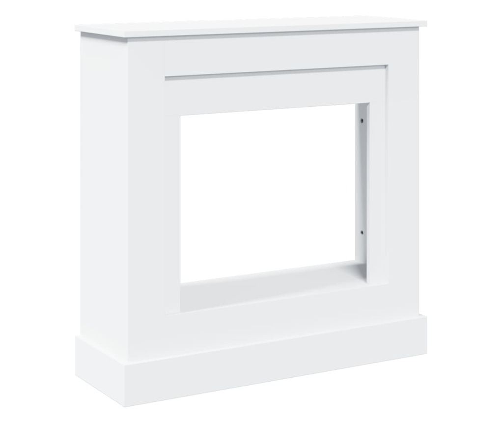 fehér szerelt fa kandallóburkolat 90 x 30 x 90 cm - 2