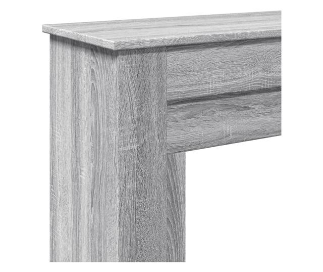 szürke sonoma színű szerelt fa kandallóburkolat 90 x 30 x 90 cm