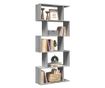 5 szintes szürke sonoma fa elválasztó könyvespolc 70x24x161 cm