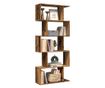 5 szintes antik fa színű fa elválasztó könyvespolc 70x24x161 cm thumbnail 1