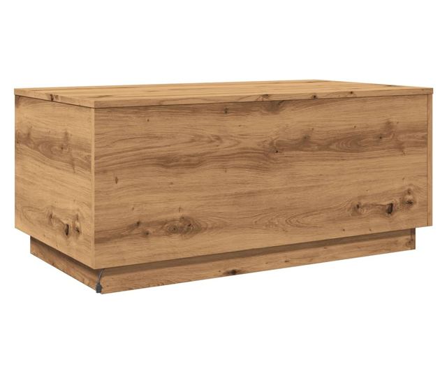 kézműves tölgy színű dohányzóasztal LED-lámpákkal 90x50x40 cm