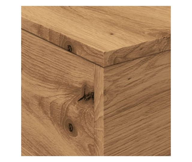 kézműves tölgy színű dohányzóasztal LED-lámpákkal 50x50x40cm