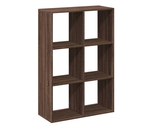 barna tölgy szerelt fa elválasztó könyvespolc 69,5x29x103,5 cm