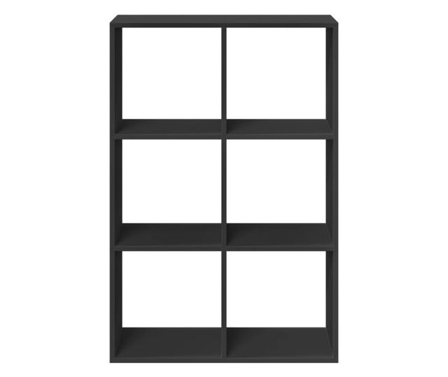 fekete szerelt fa térelválasztó könyvespolc 69,5x29x103,5 cm