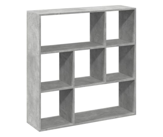 betonszürke szerelt fa elválasztó könyvespolc 102x29x103,5 cm