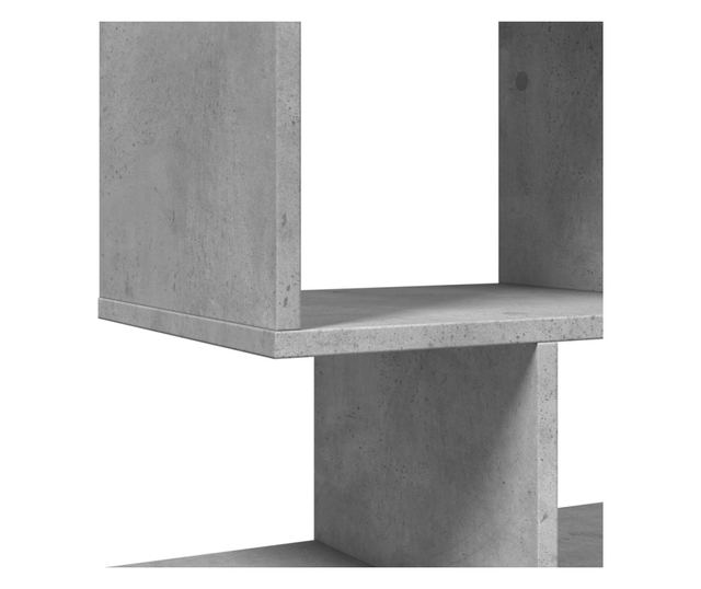 betonszürke szerelt fa elválasztó könyvespolc 92x29x112 cm