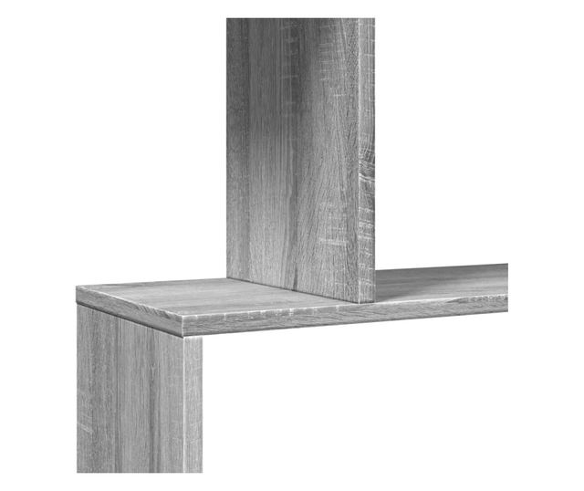 3 szintes szürke sonoma fa elválasztó könyvespolc 70x24x97 cm