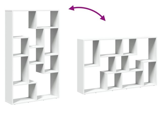 fehér szerelt fa könyvespolc 72 x 20 x 120 cm