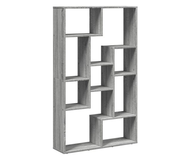 szürke sonoma színű szerelt fa könyvespolc 72 x 20 x 120 cm