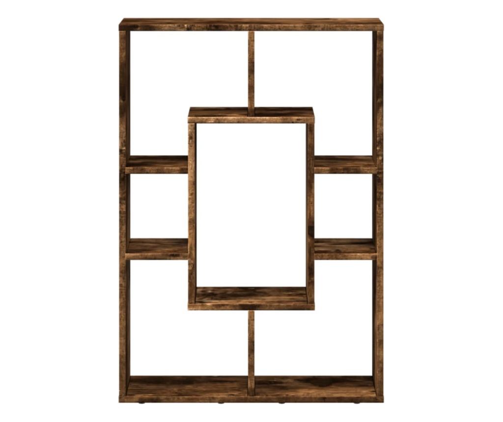 füstös tölgy színű szerelt fa könyvespolc 63 x 20 x 90 cm - 5