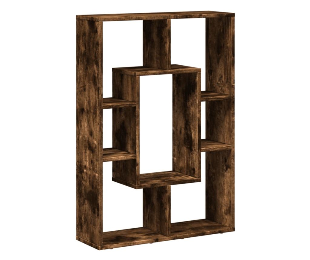 füstös tölgy színű szerelt fa könyvespolc 63 x 20 x 90 cm - 7