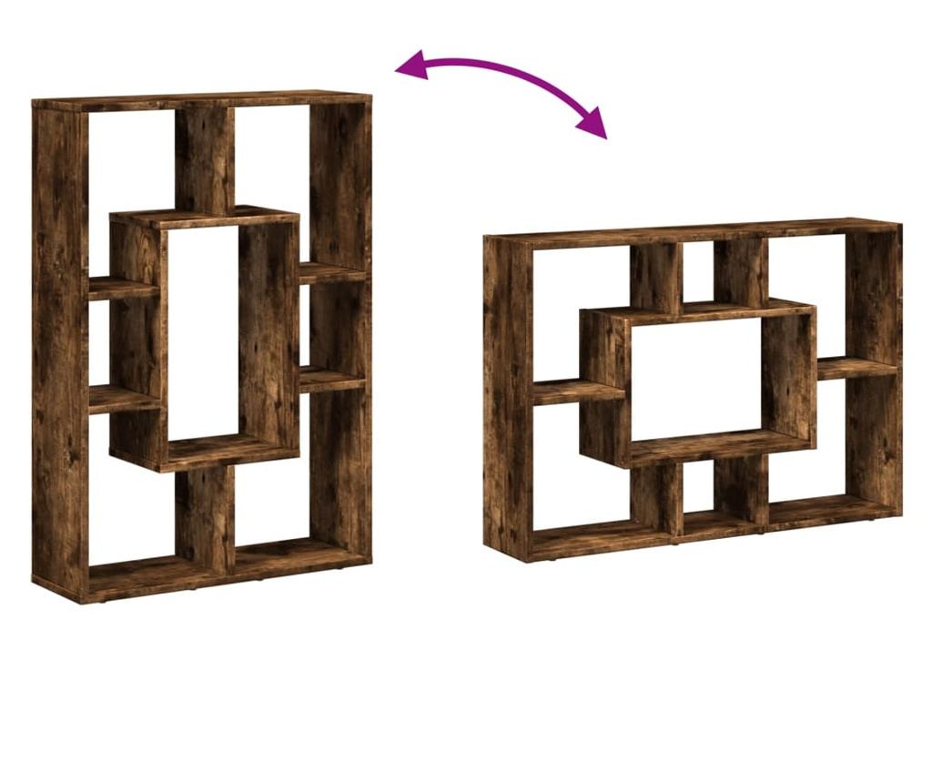 füstös tölgy színű szerelt fa könyvespolc 63 x 20 x 90 cm - 8