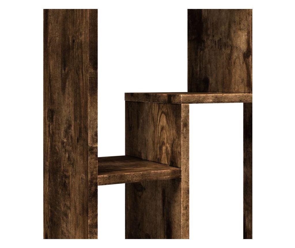 füstös tölgy színű szerelt fa könyvespolc 63 x 20 x 90 cm - 9