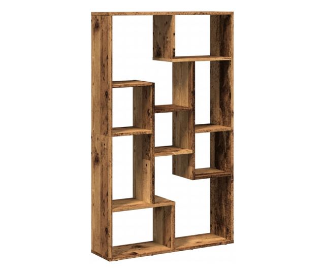 antik fa színű szerelt fa könyvszekrény 72 x 20 x 120 cm