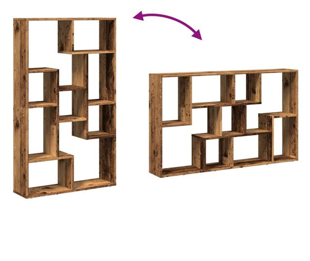 antik fa színű szerelt fa könyvszekrény 72 x 20 x 120 cm