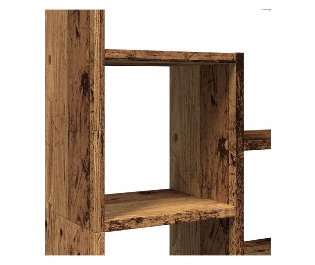 antik fa színű szerelt fa könyvszekrény 72 x 20 x 120 cm