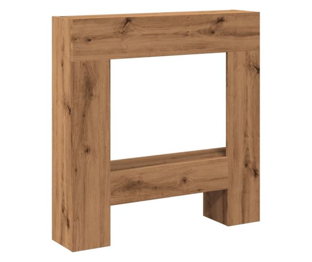 kézműves tölgy színű szerelt fa kandallóburkolat 81 x 18 x 82cm