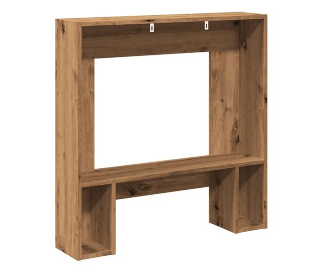 kézműves tölgy színű szerelt fa kandallóburkolat 81 x 18 x 82cm