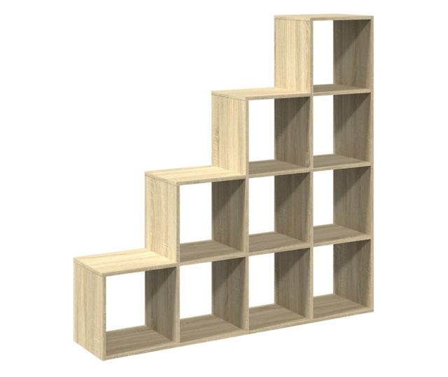 4 szintes sonoma tölgy elválasztó könyvespolc 131,5x29x131,5 cm