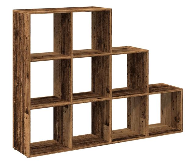 3 szintes antik színű elválasztó könyvespolc 137,5x29x103,5 cm