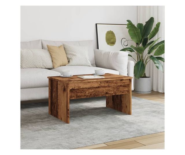 antik fa színű szerelt fa dohányzóasztal 80 x 50,5 x 41,5 cm