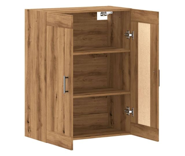 kézműves tölgy színű szerelt fa tálalószekrény 69,5x34x90 cm