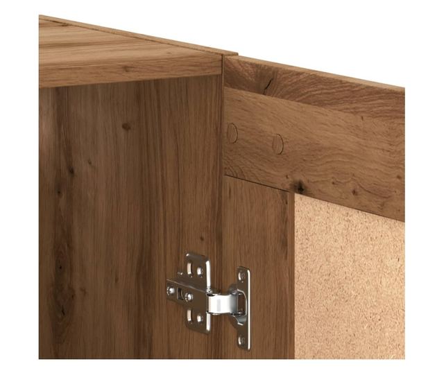 kézműves tölgy színű szerelt fa tálalószekrény 69,5x34x90 cm