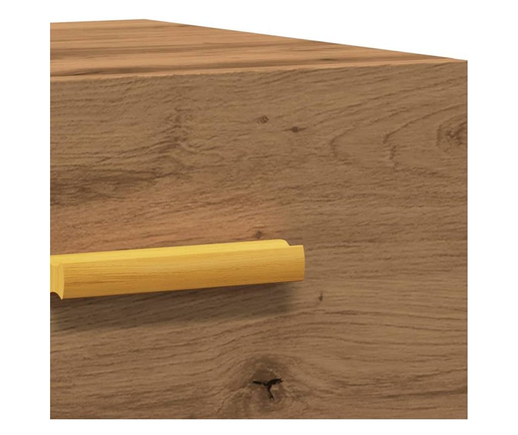 kézműves tölgy színű falra szerelhető éjjeliszekrény 35x35x20cm - 8