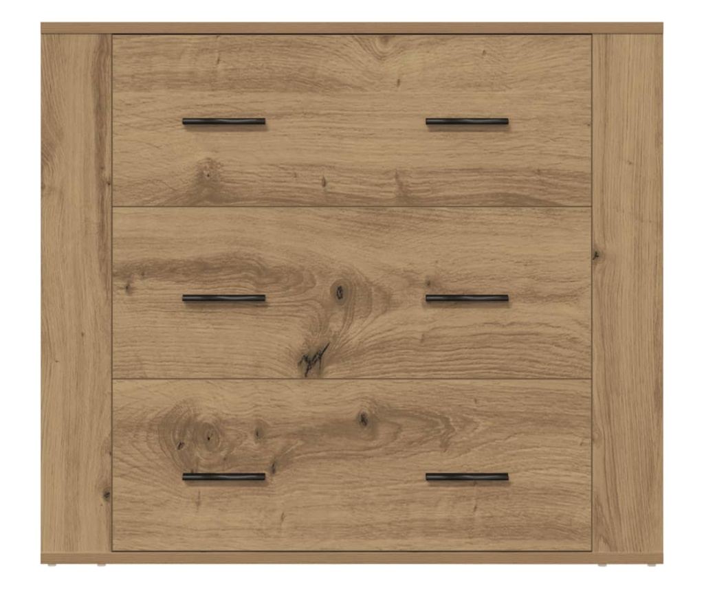 kézműves tölgy színű szerelt fa tálalószekrény 80 x 33 x 70 cm - 5