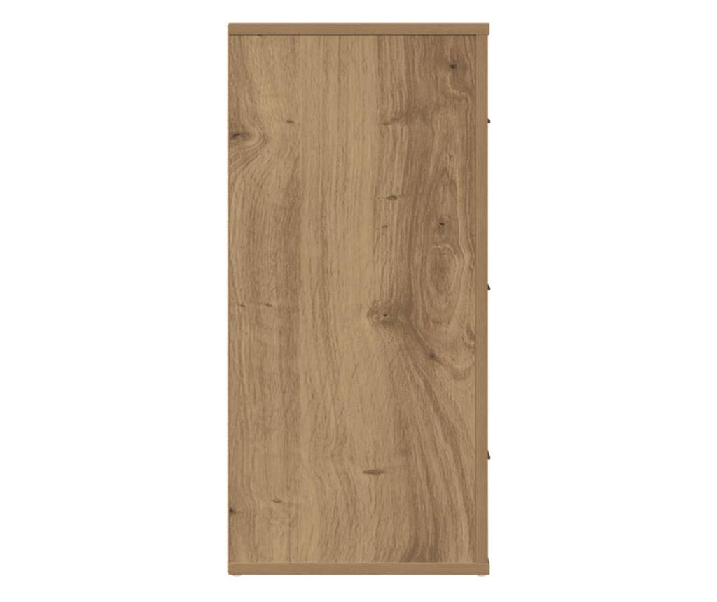 kézműves tölgy színű szerelt fa tálalószekrény 80 x 33 x 70 cm - 6