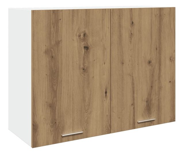 kézműves tölgy színű szerelt fa függőszekrény 80x31x60 cm