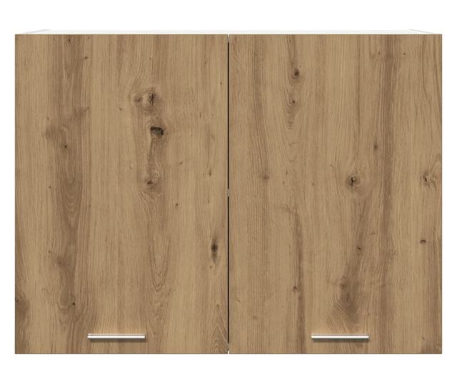 kézműves tölgy színű szerelt fa függőszekrény 80x31x60 cm