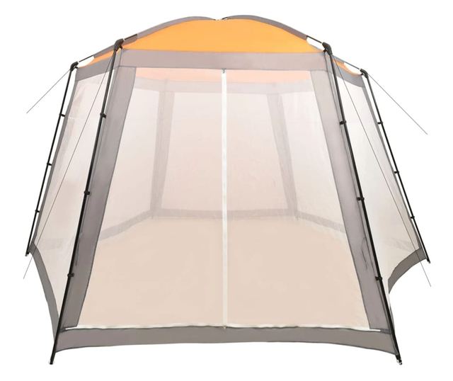 szürke szövet medencesátor 500 x 433 x 250 cm