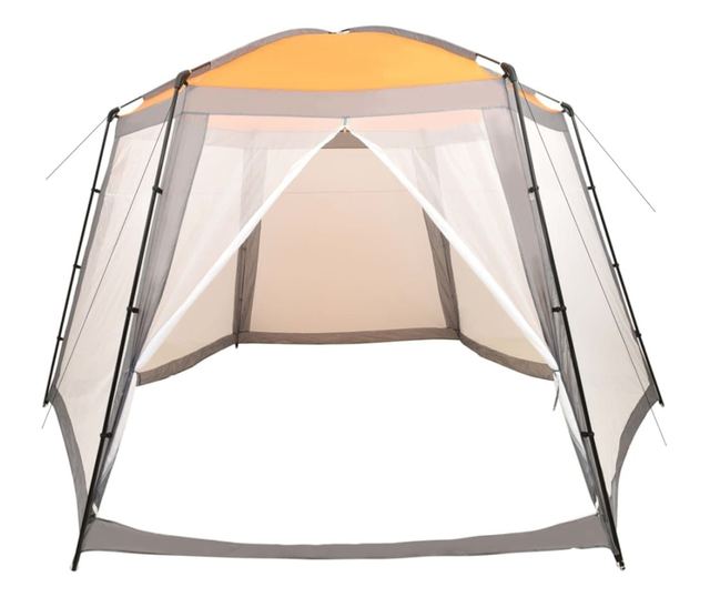 szürke szövet medencesátor 500 x 433 x 250 cm