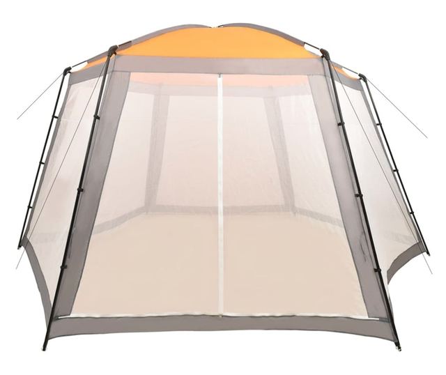 szürke szövet medencesátor 660 x 580 x 250 cm