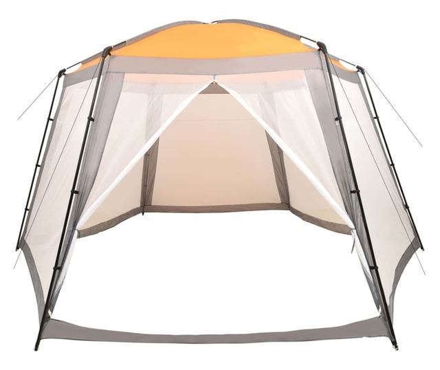 szürke szövet medencesátor 660 x 580 x 250 cm