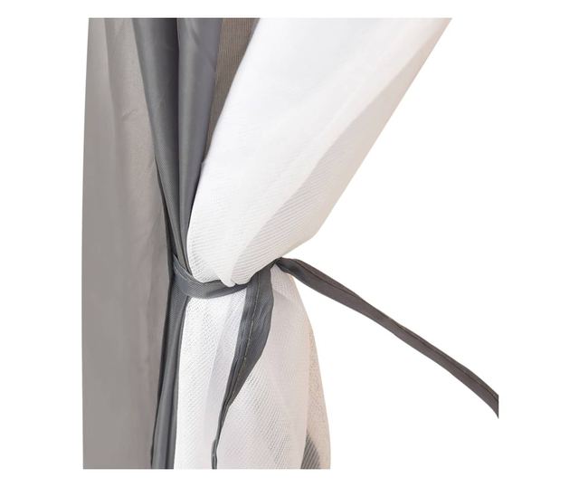 szürke szövet medencesátor 660 x 580 x 250 cm