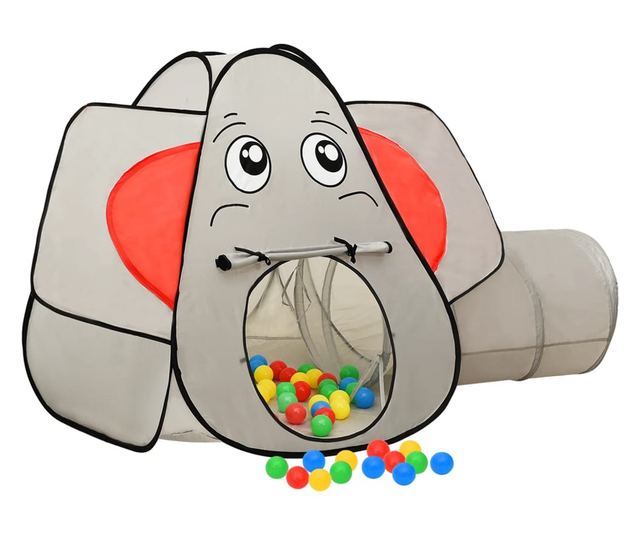 szürke elefántos gyerekjátszósátor 174 x 86 x 101 cm