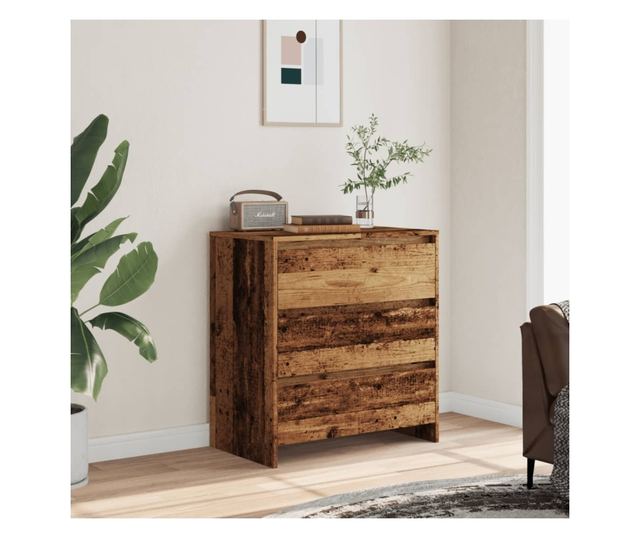 antik fa színű szerelt fa tálalószekrény 70x41x75 cm